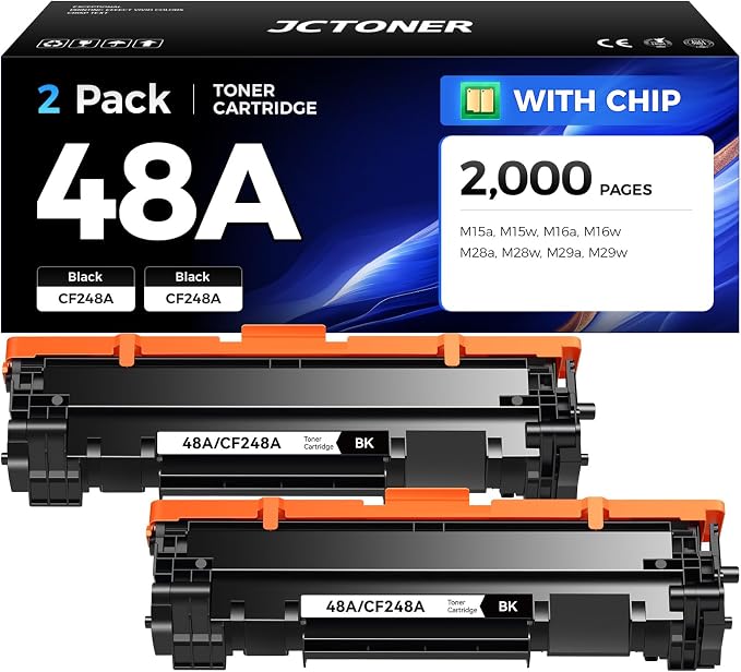 48A Black Toner Cartridge 2-Pack by JCTONER