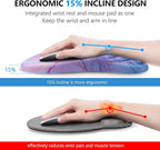 Mouse Pad Wrist Support, Laokiiy 2 in1 Keyboard Wrist Rest+ Ergonomic Mouse Pad - Image 2