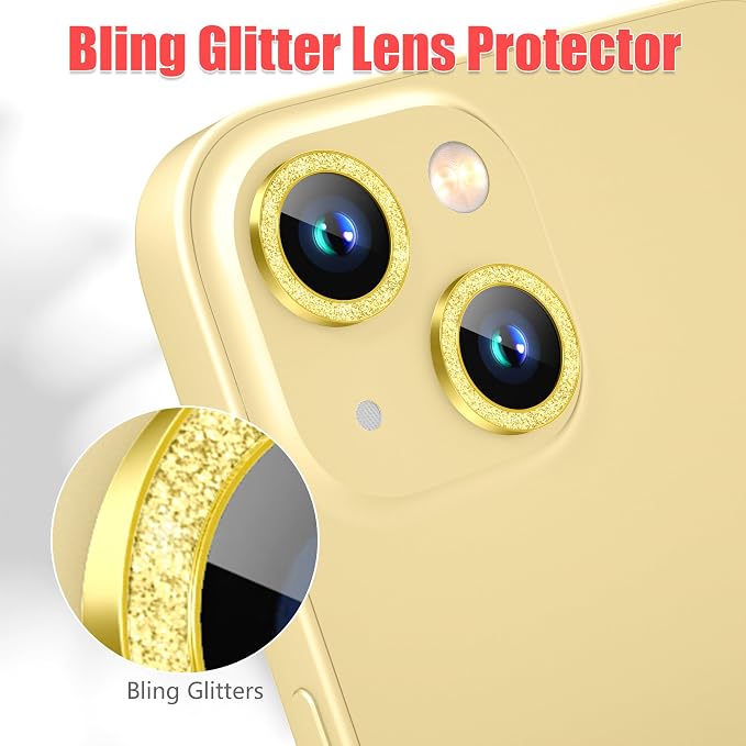 AGVEE 3+3 6 Pack for iPhone 15/15 Plus Camera Lens Protector, Bling Diamond & - Image 5