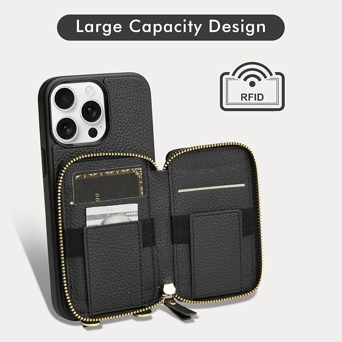 LAMEEKU for iPhone 15 Pro Wallet Case - Image 2