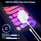 Long 10FT iPad Pro Charger 20W Fast Wall Charger Block, 10Foot USB C to C Cable - Image 6