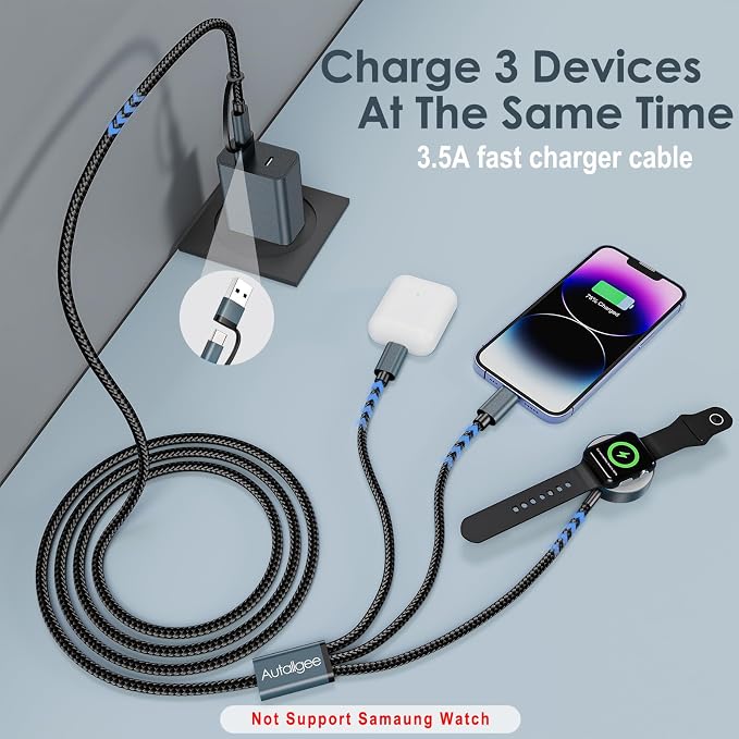 2Pack 4FT Upgraded 3 in 2 Multi Charging Cable - Image 2