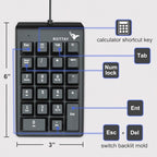Rottay Number Pad, Mechanical USB Wired Numeric Keypad - Image 5