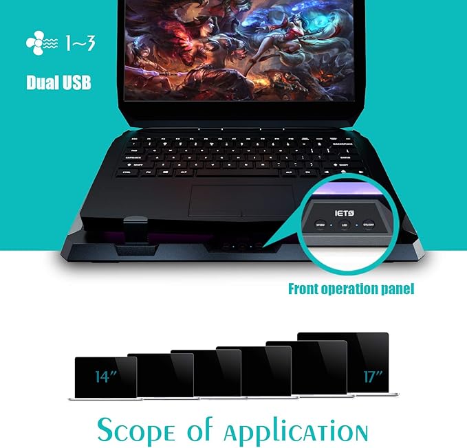 IETS GT300 Double Blower Laptop Cooling Pad - Image 7