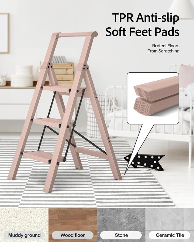 Taranta 3 Step Ladder, Lightweight Aluminum Step Stool - Image 7