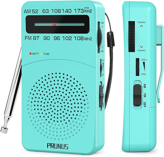 PRUNUS J-166 Portable Radio AM FM, Battery Operated Radio by PRUNUS