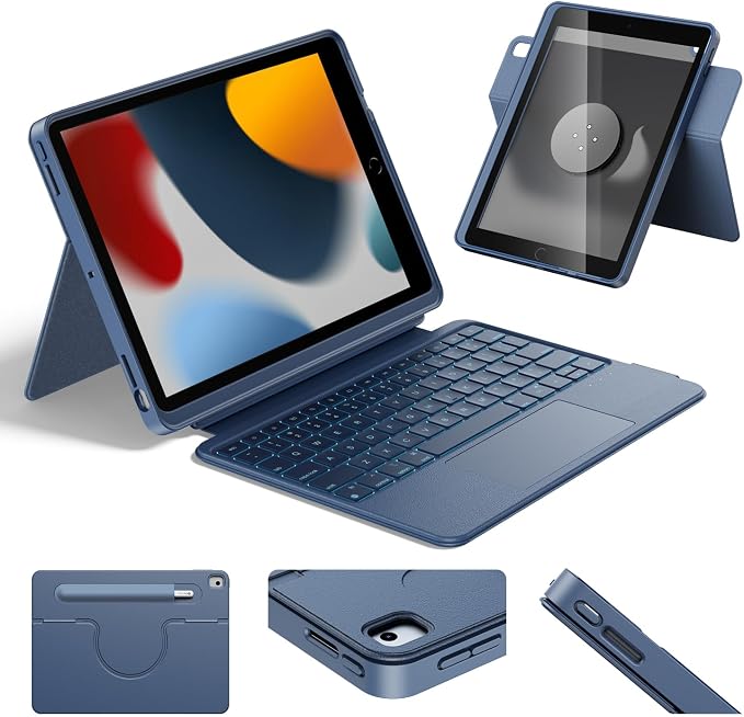 HOU Combo Keyboard Case for iPad 9th Generation/8th Gen/7th Gen/iPad Air 3/Pro by HOU