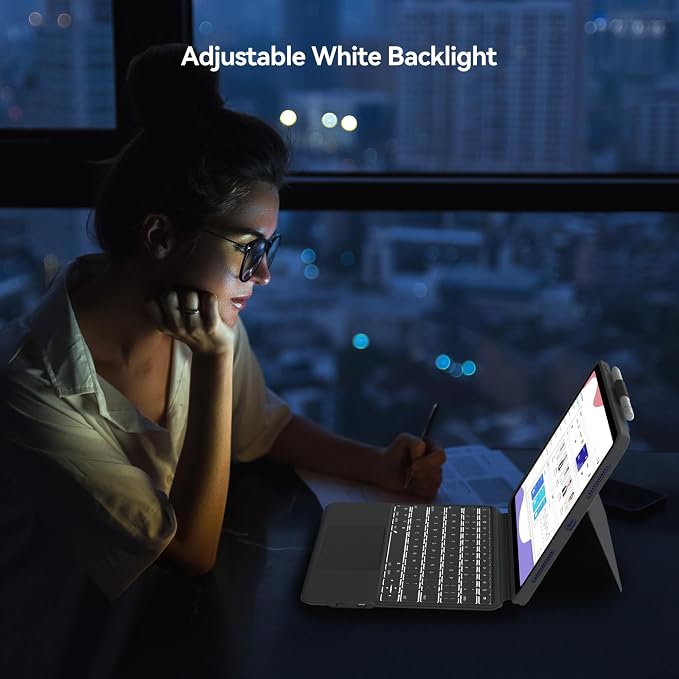 iPad 10th Generation Keyboard Case: Bluetooth Rechargeable Magic-Style Keyboard - Image 9