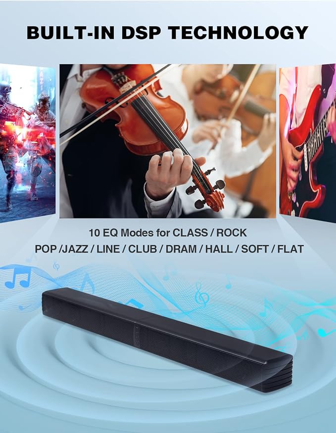 2 in 1 Separable Sound Bar for Smart TV, 2.2 Channel 32Inch Bluetooth 5.0 TV - Image 7