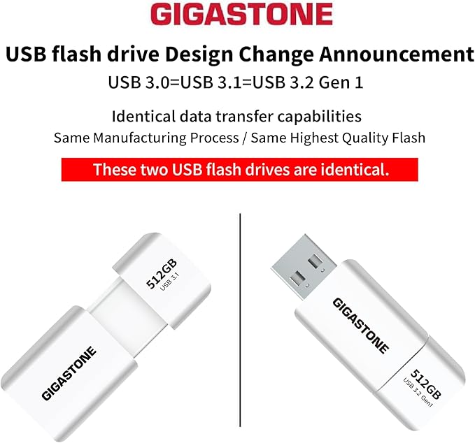 GIGASTONE 512GB Flash Drive Z60 USB 3.2 Gen 1, 120MB/s Ultra Fast, Retractable - Image 2