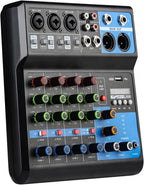 Dj Mixers 5 Channel Audio Mixer Sound Board by jindaaudio