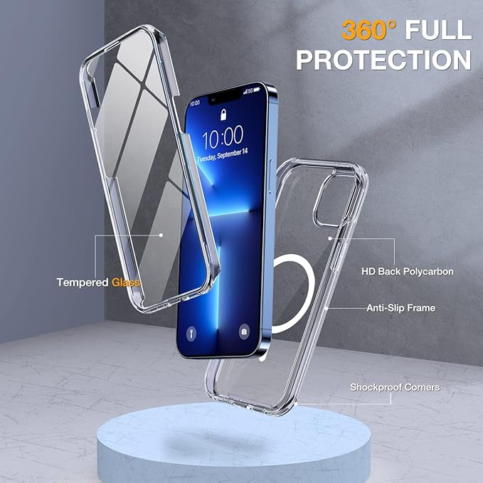 Miracase Magnetic for iPhone 13 Pro Max Case 6.7 inch, Upgrade Full-Body Clear - Image 2