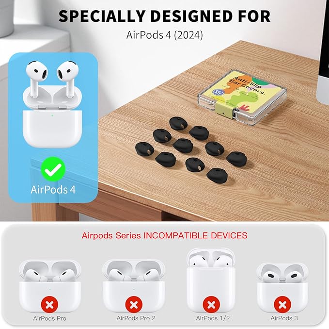 for AirPods 4 Ear Tips Covers Sport Anti Slip Anti Scratche Skin Soft Silicone - Image 5