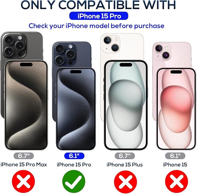 Screen Protector for iPhone 15 Pro, HD Clear, 9H Hardness, No Bubbles, Case - Image 2