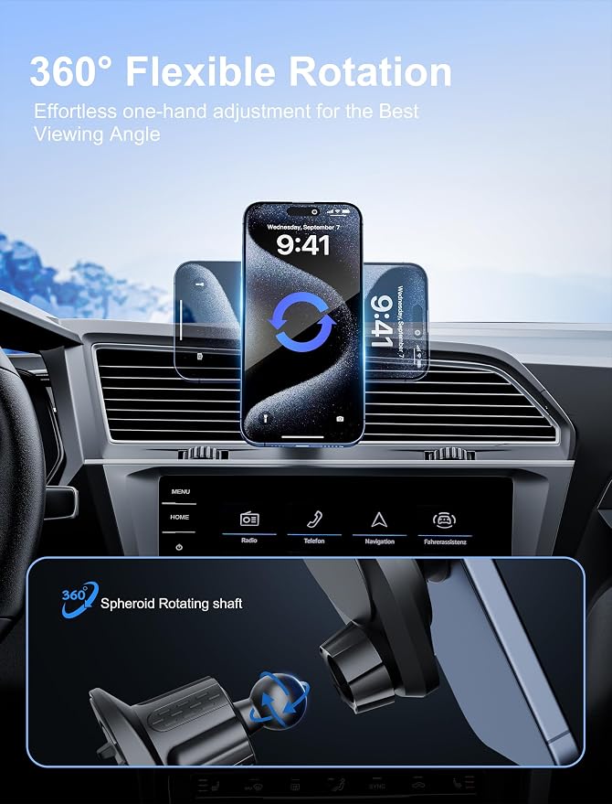 TOPGO Socket Car Phone Mount, Grip Air Vent Car Phone Holder, Compatible - Image 7