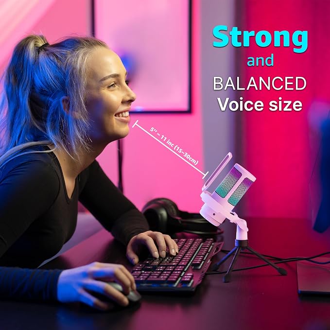 IXTECH USB Gaming Microphone for PC, RGB Condenser Microphone - Image 5