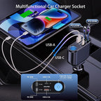 OHLPRO Retractable Car Charger Cigarette Lighter Adapter, 168W 5 in 1 Fast - Image 2