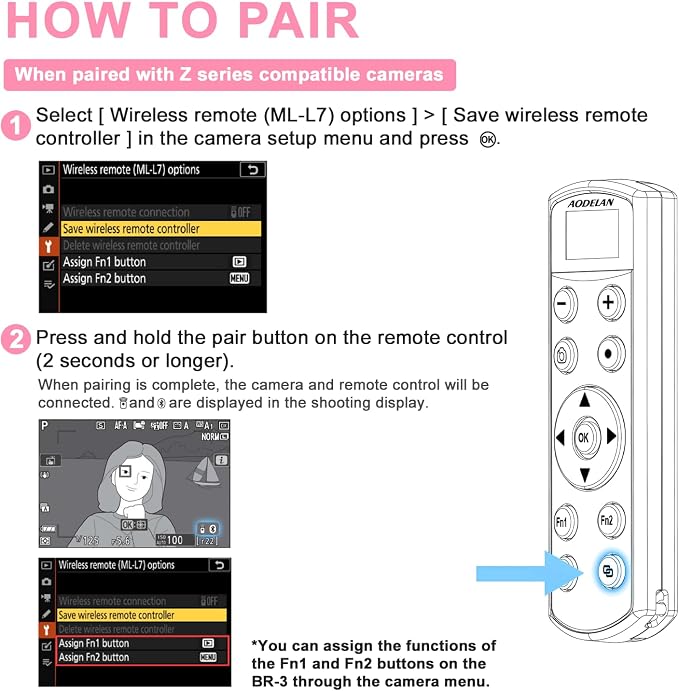 Rechargeable Shutter Release for Nikon AODELAN Wireless Camera Remote Control - Image 8