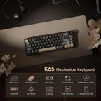 RedThunder K65 Wireless Mechanical Keyboard, CNC Knob, Tri-Mode - Image 2
