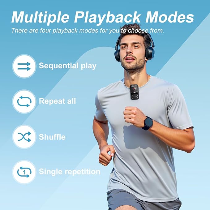 128GB Clip MP3 Player with Bluetooth 5.3, Music Player with FM Radio & Voice - Image 5