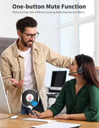 USB Headset with Microphone for PC, Wired Headphones with Noise Cancelling Mic - Image 8