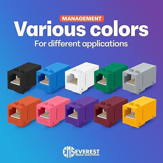 Everest Cat6 RJ45 Keystone Coupler in Purple - Image 6