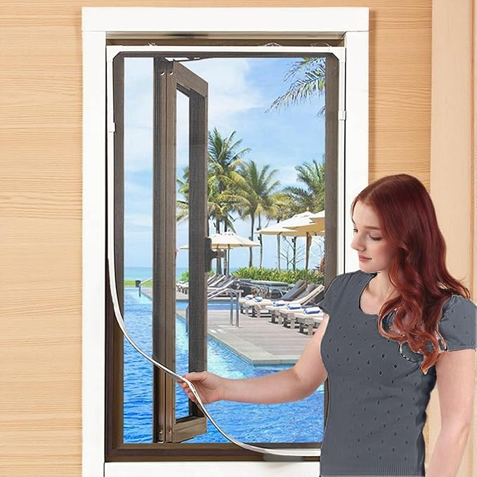 VKX Adjustable DIY Magnetic Window Screen, Fiberglass Mesh, Strong Magnetic - Image 3