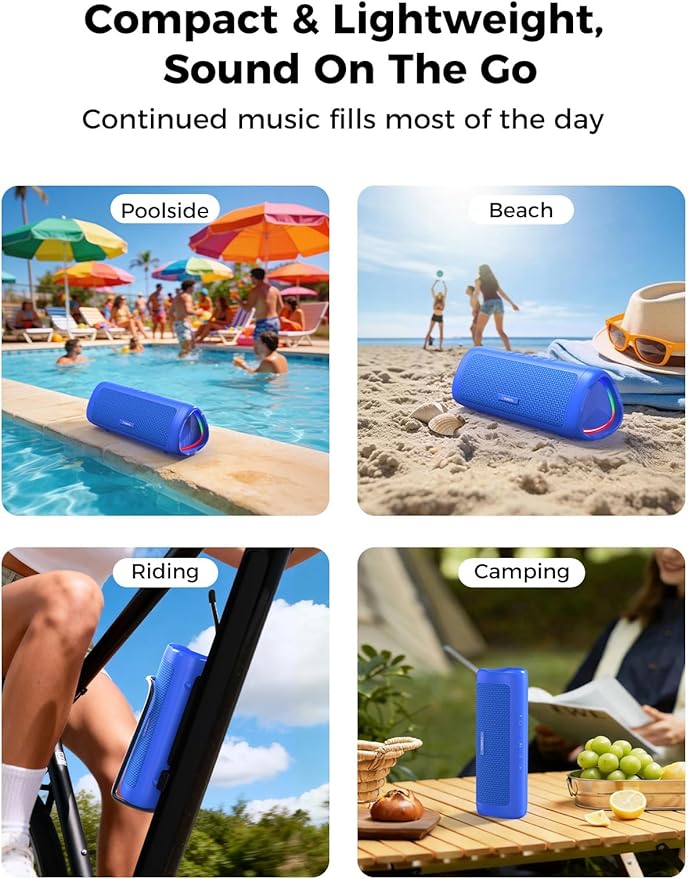 Bluetooth Speaker, 20W HD Sound, Portable Wireless, IPX5 Waterproof, - Image 7