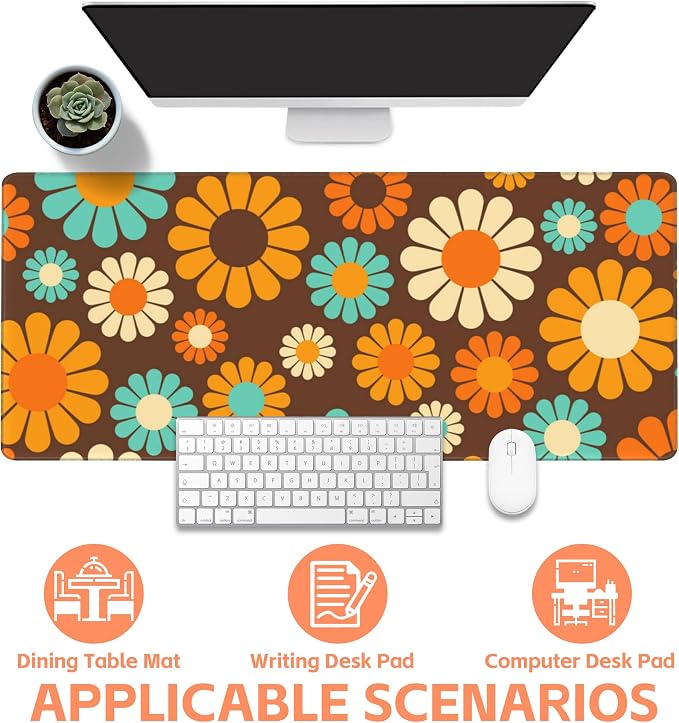 Mouse Pad Large Retro Flower Non-Slip Game Desk Mat - Image 4