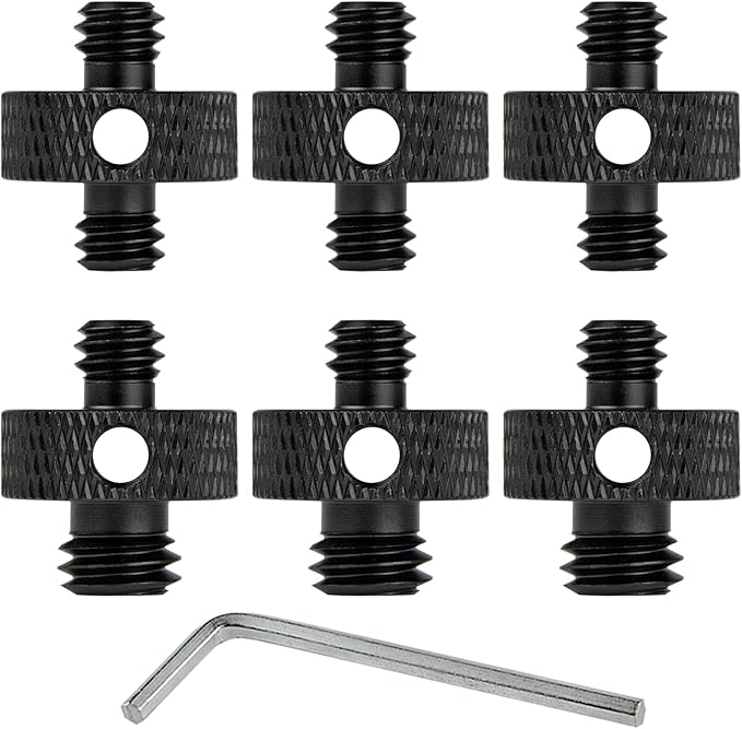 Camera Mount Screw 1/4" Male to 1/4" Male & 1/4" to 3/8" Tripod Screw Adapter by Rigych