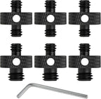 Camera Mount Screw 1/4" Male to 1/4" Male & 1/4" to 3/8" Tripod Screw Adapter by Rigych