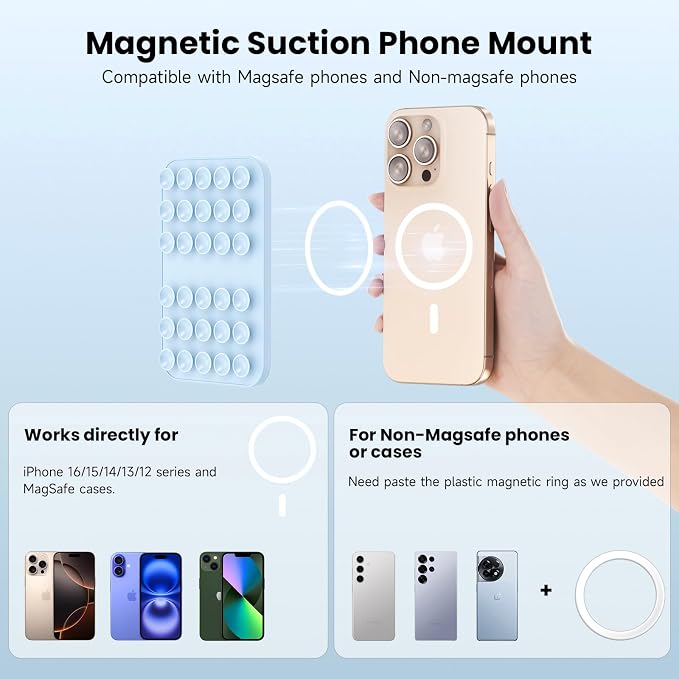 Patented Magnetic Sticky Phone Suction Grip Mount - Image 2
