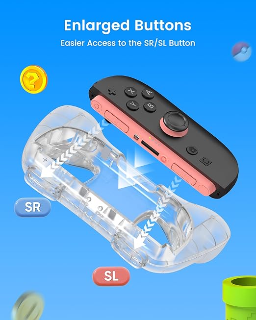 TRANSNOVO Hand Grips for Switch 2，Wear-Resistant Switch Accessories Controller - Image 4