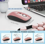 Wireless Keyboard and Mouse Combo, 104 Round Keys Cute Colorful Keyboard and - Image 4