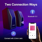 Computer Speakers, 4 Dynamic Lighting Modes, AC Adapter Powered and 3.5mm - Image 4