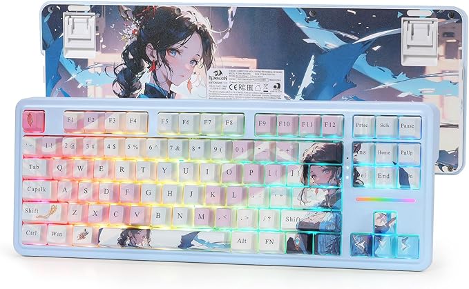 Redragon K728 PRO SE 80% 87 Keys Wireless Gasket RGB Gaming Keyboard, 3-Mode by REDRAGON