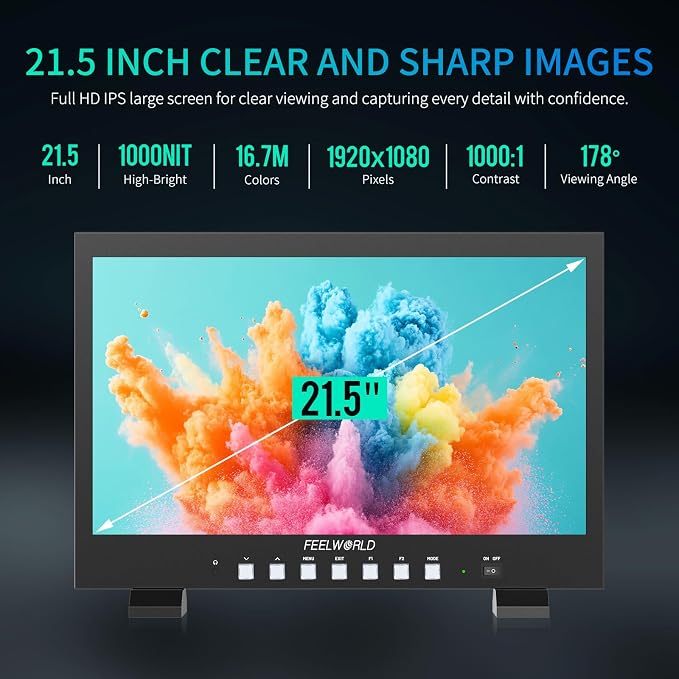 FEELWORLD FVM215 21.5 Inch 1000nit High Bright Production Broadcast Studio - Image 4