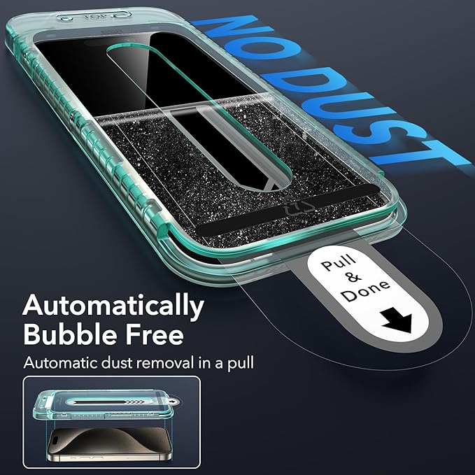 ESR 3 Pack for iPhone 15 Pro Screen Protector, Full Coverage Tempered Glass Film - Image 3