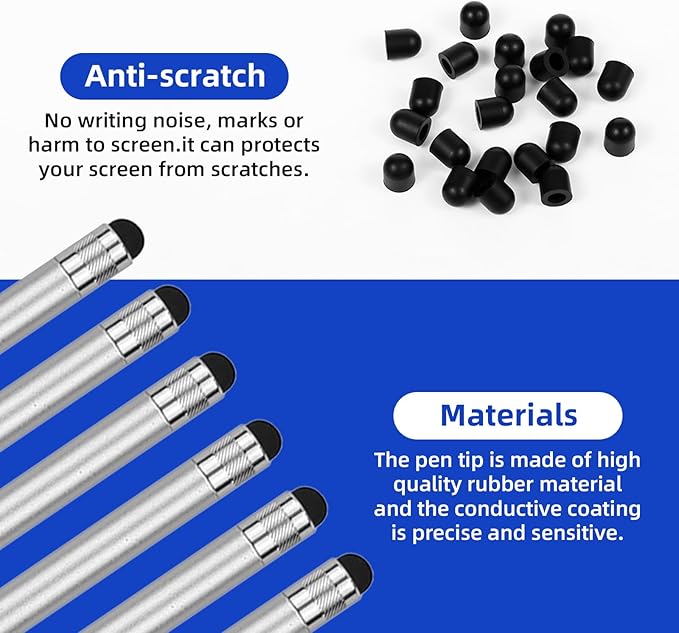 60 Pcs Rubber Tips for Stylus Pens, 0.24inch Diameter Replacement nibs for - Image 3
