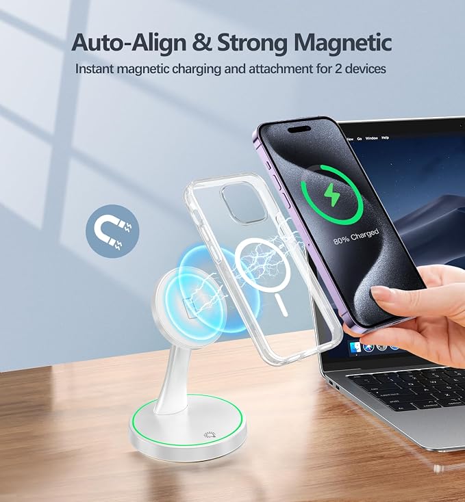 Magnetic Wireless Charger Stand 15W Fast Mag-Safe Charger - Image 6