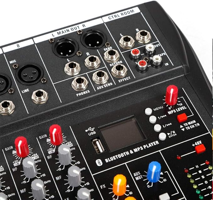 Professional 8 Channel Mixing Console Audio Mixer Bluetooth Digital USB MP3 - Image 8