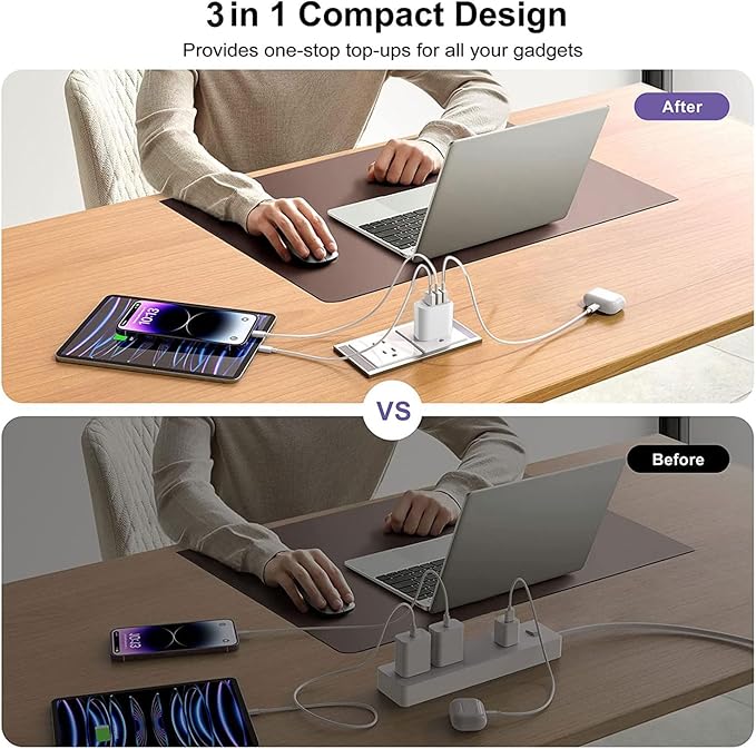 3-Port USB Wall Charger, Compatible - Image 2