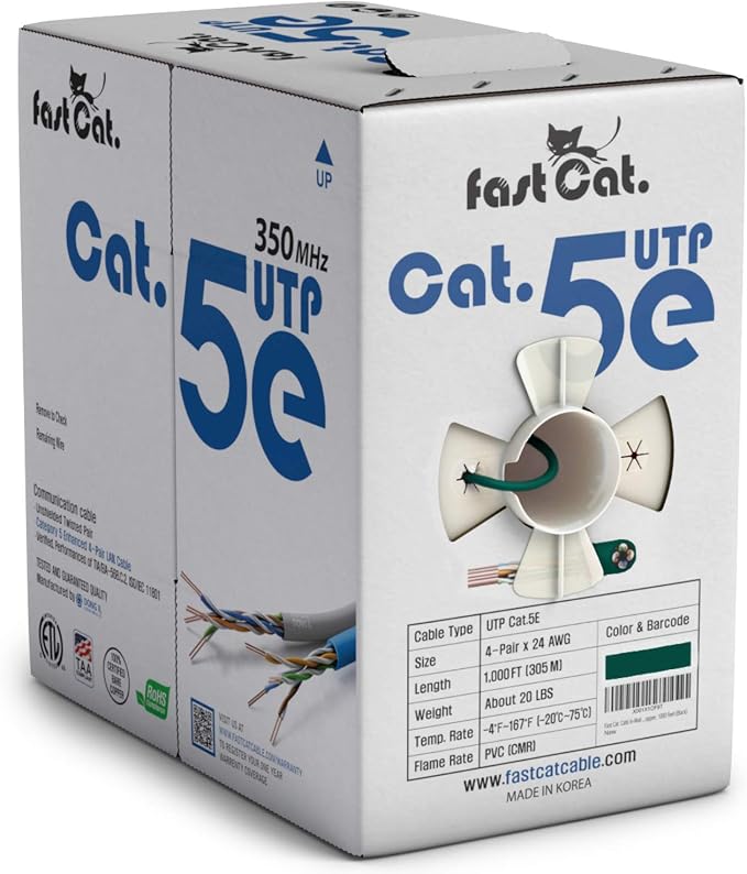 fast Cat. Cat5e Ethernet Cable 1000ft by CONNECTIVITYviafastCat