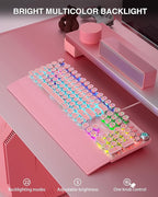 AULA F2088 Typewriter Style Mechanical Gaming Keyboard, Rainbow LED Backlit - Image 4