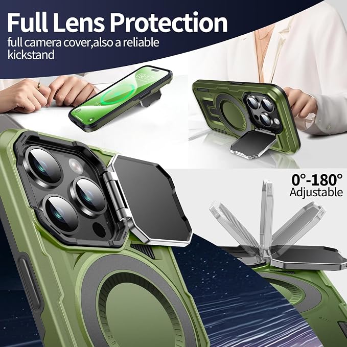 Camera Stand Case for iPhone 15 Pro Max, 2024 Version Military Grade Protective - Image 3