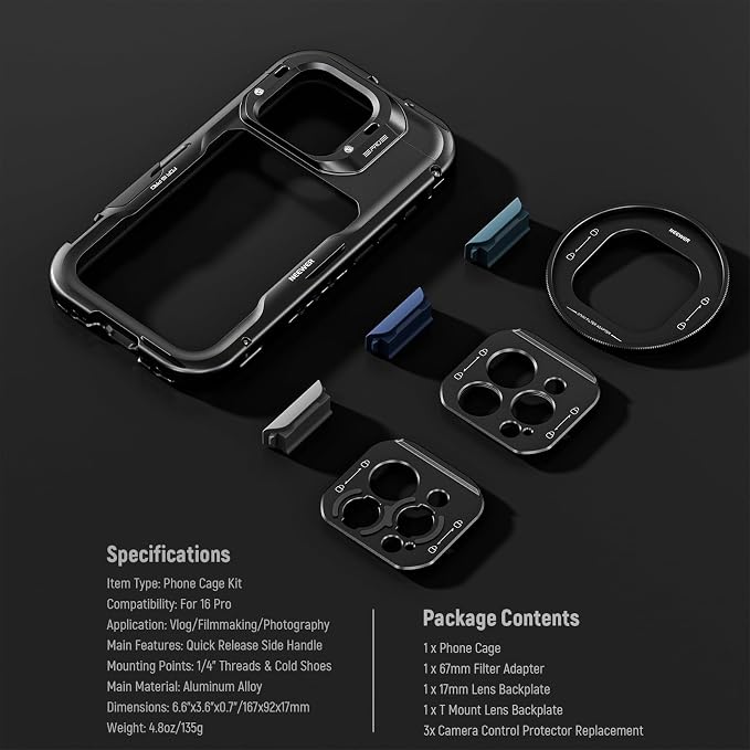 NEEWER 16 Pro Cage, Quick Release Video Rig Phone Stabilizer Compatible - Image 9
