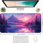 Sunset Mountain Scenic XXL Extended Mouse Pad, Fuji Mountain Large Laptop Pad - Image 2