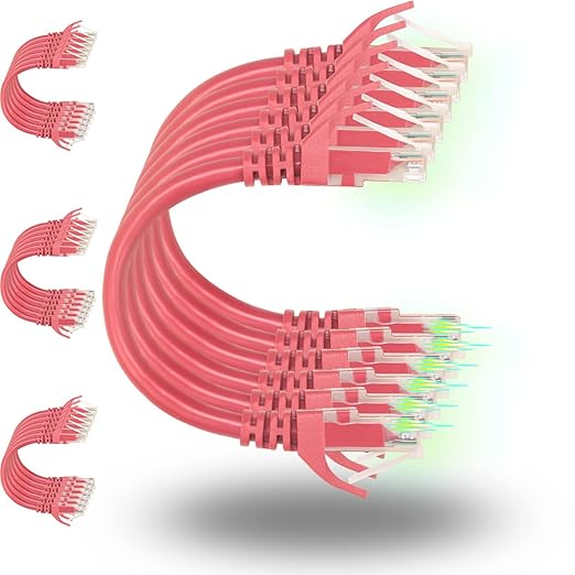 Rapink Patch Cables Cat6 2ft, Ethernet Patch Cable 10G Support, Cat 6 Patch by Rapink