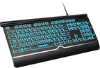 TECKNET Large Print Backlit Keyboard, Wired USB-A Computer Keyboard by Tecknet