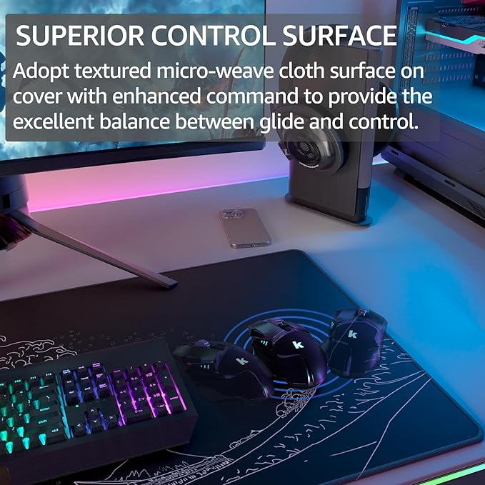 KTRIO Large Gaming Mouse Pad Desk Mat, Superior Micro-Weave Cloth, Non-Slip - Image 2